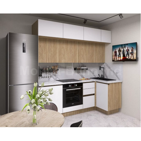 Модульная угловая кухня с фасадом из ДСП А-5